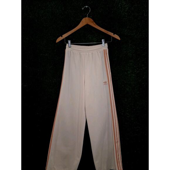 adidas Pants - Adidas Originals Summer Glow Wide Leg Pants - Wonder White/Peach - Size 2XS